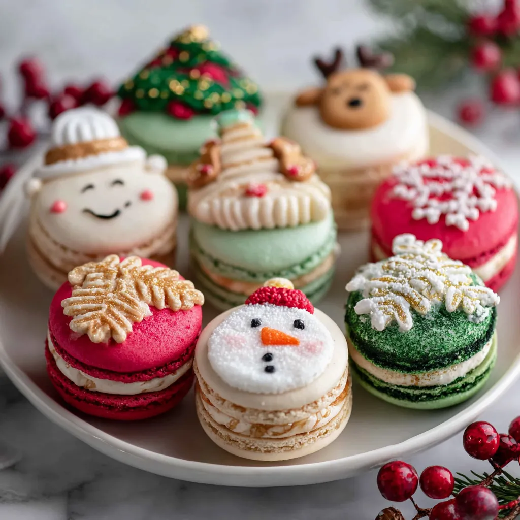 Festive Christmas Macarons with Holiday Spices and Seasonal Flavors